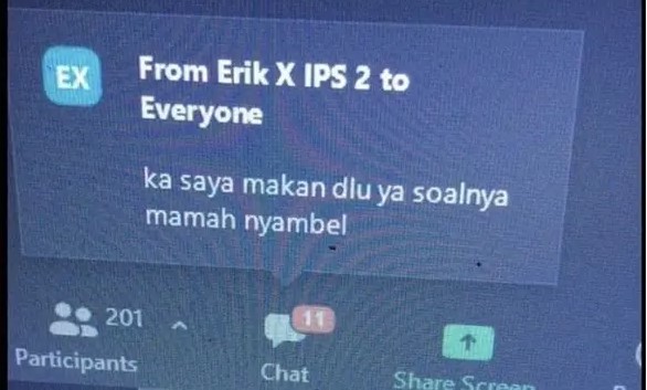 Potret siswa yang izin untuk keluar pada saat belajar online ini bikin tepuk jidat